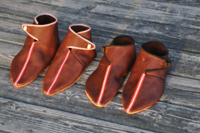 completed embroidered shoes