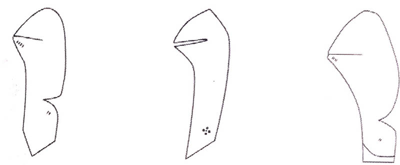 line drawings of shoe uppers